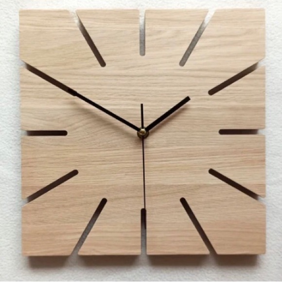 Birch wood wall clock.
